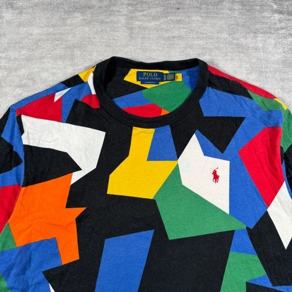 Polo Ralph Lauren Shirt Mens XL Multicolor Geometric Abstract Classic Fit - Picture 2 of 9